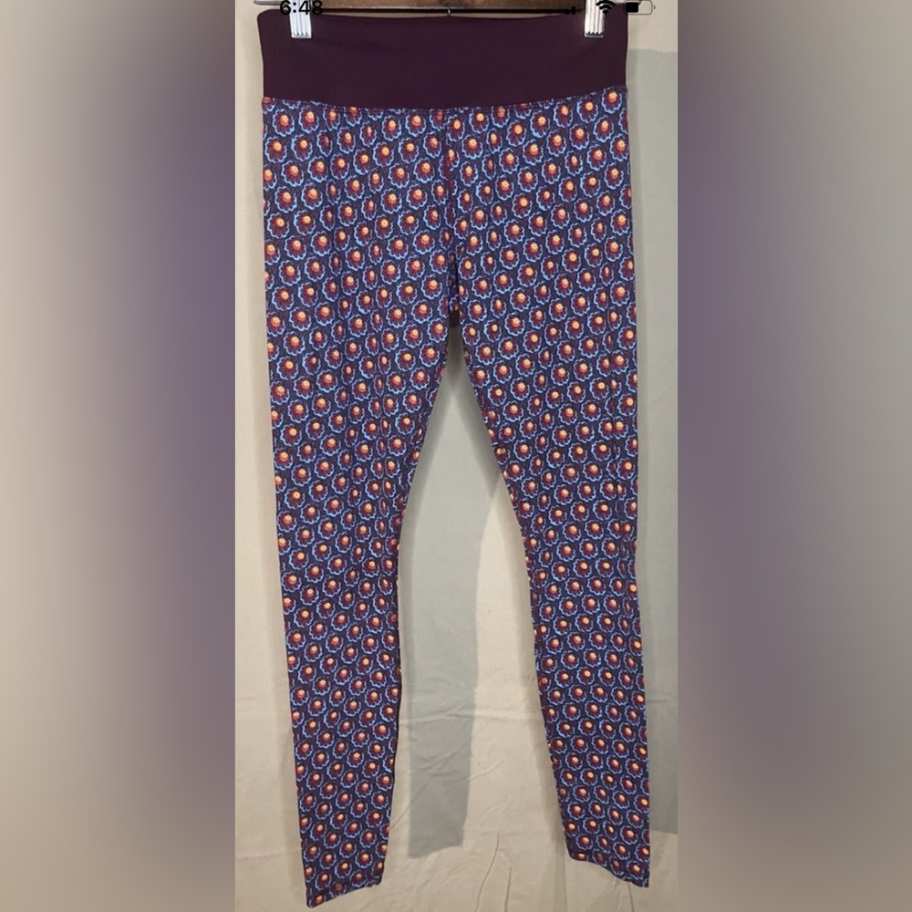 Tory Sport Burgundy Pattern Leggings Women’s Small